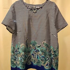 Alfred Dunner Plus Size 20W Short Sleeve Blouse